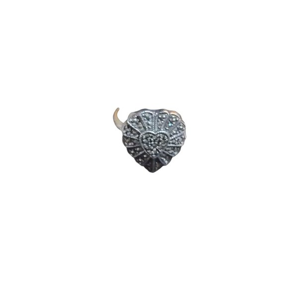 Judith Jack Sterling Silver Marcasite Heart Ring Size 7.5 - Picture 7 of 12
